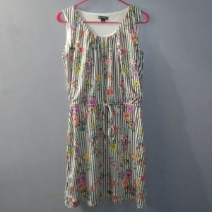 Black white and multicolored floral dress